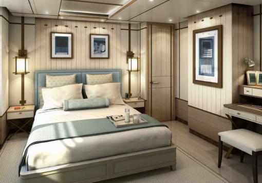 Azimut Grande 140 area notte ospiti stile sea