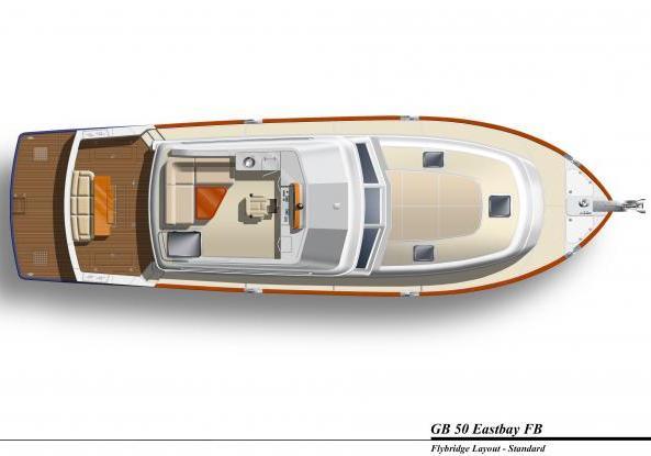 Grand Banks 50 Eastbay Flybridge layout standard